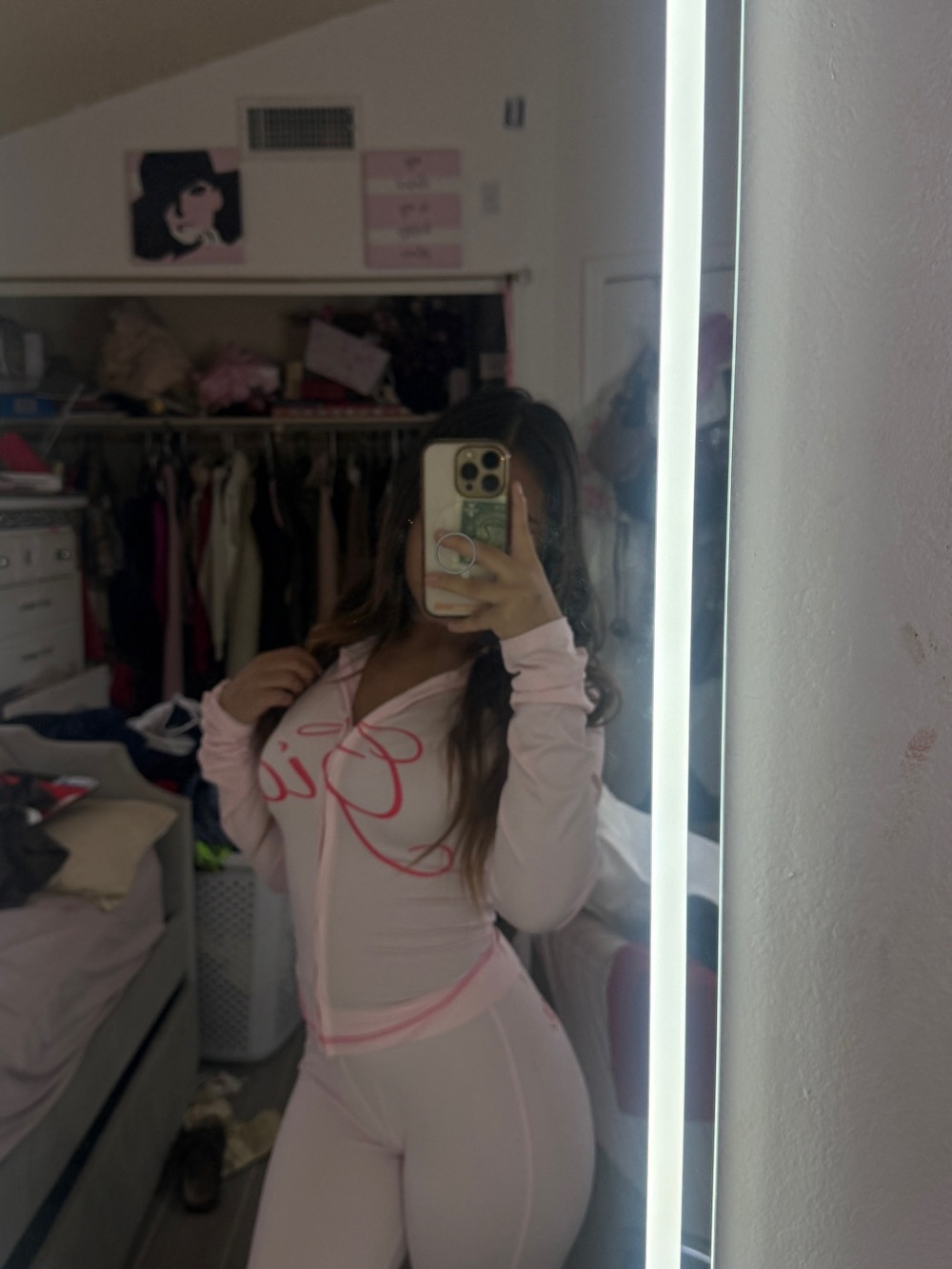 I.AM.GIA Light Pink Logo Zip Crop Top & Shorts Set - Picture 3 of 5